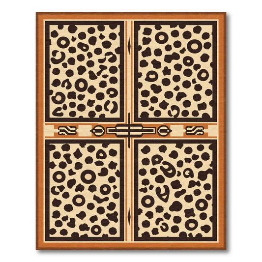 Geometric Leopard Spot Quarters Rug