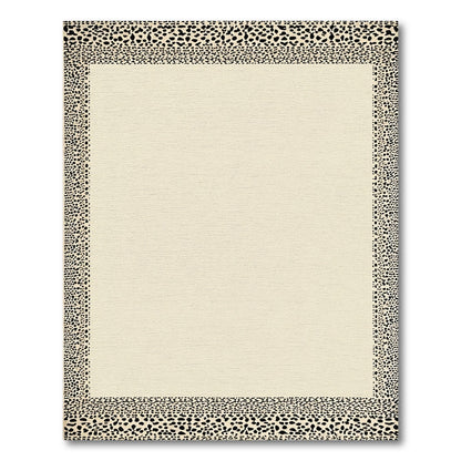 Cream and Black Spotted Border Rug