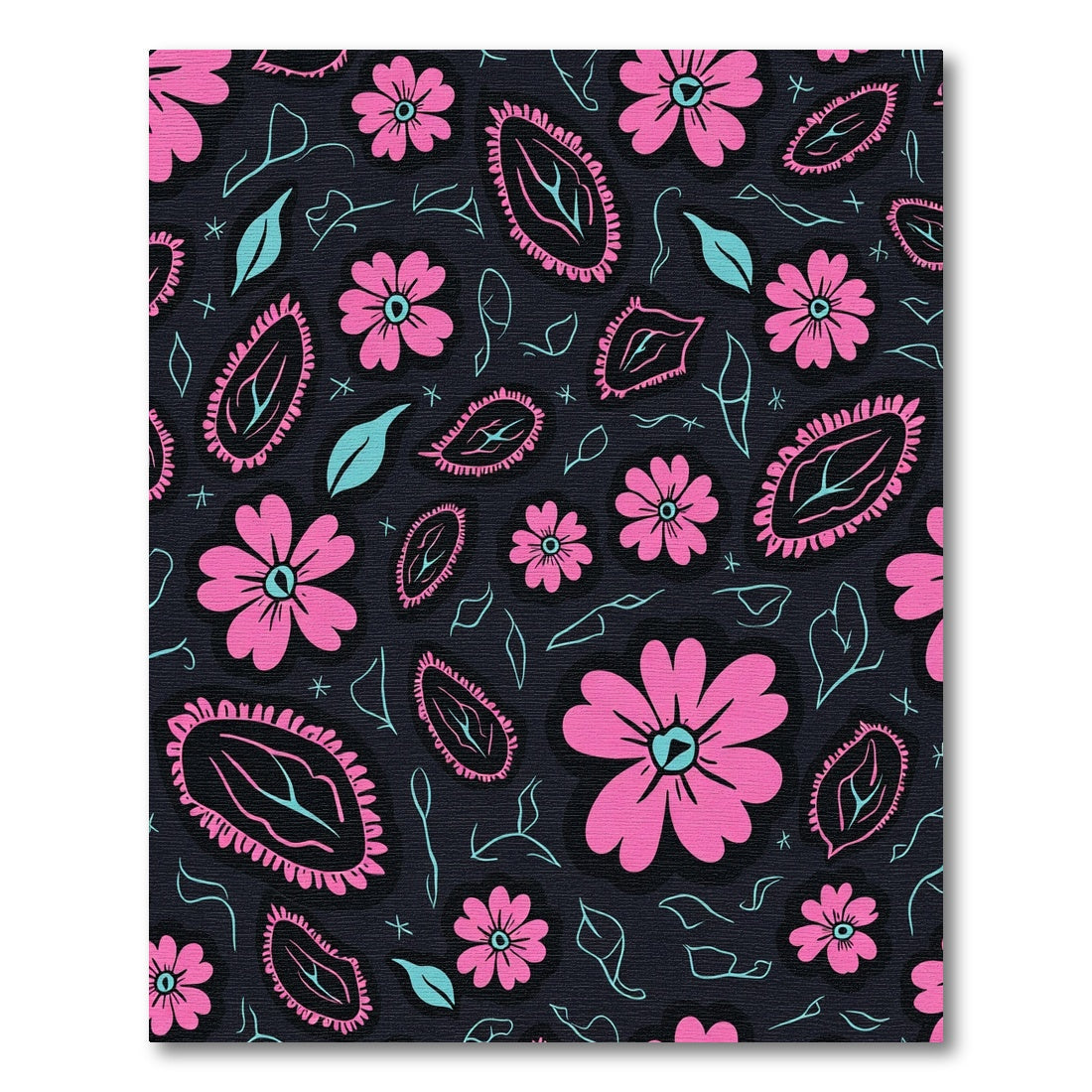 Pink Blooming Paisley Leaf Medley Rug