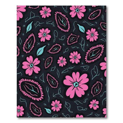 Pink Blooming Paisley Leaf Medley Rug