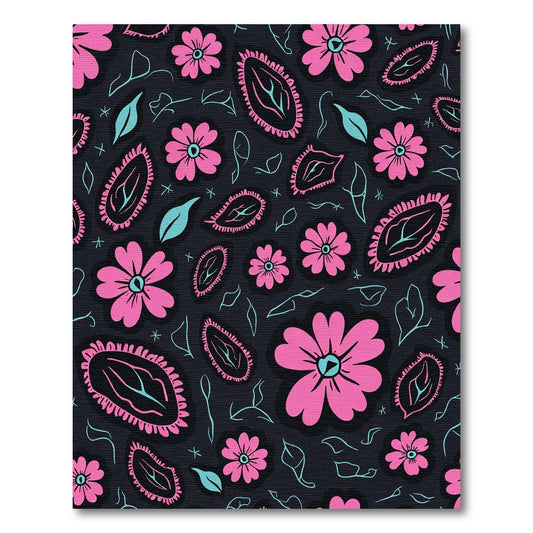 Pink Blooming Paisley Leaf Medley Rug
