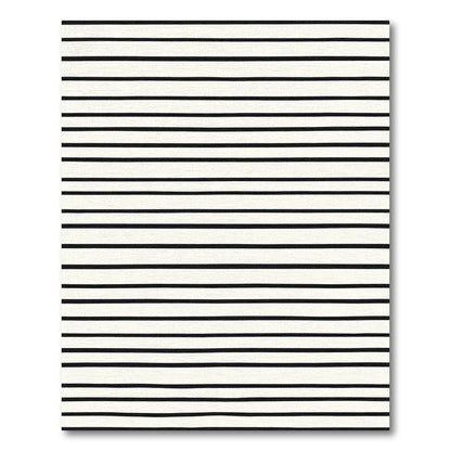 Modern Black White Linear Sweep Rug