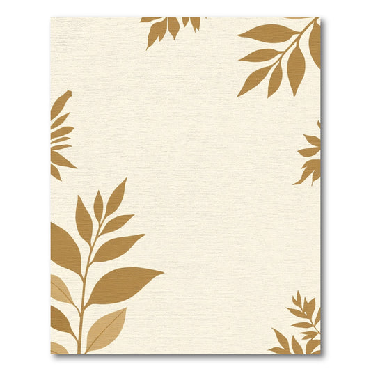 Earthy Tan Botanical Sprigs Rug