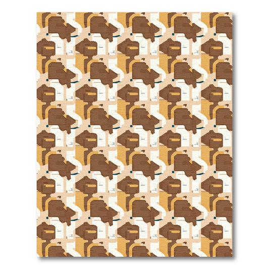 Warm Chocolate Graphic Abstract Rug