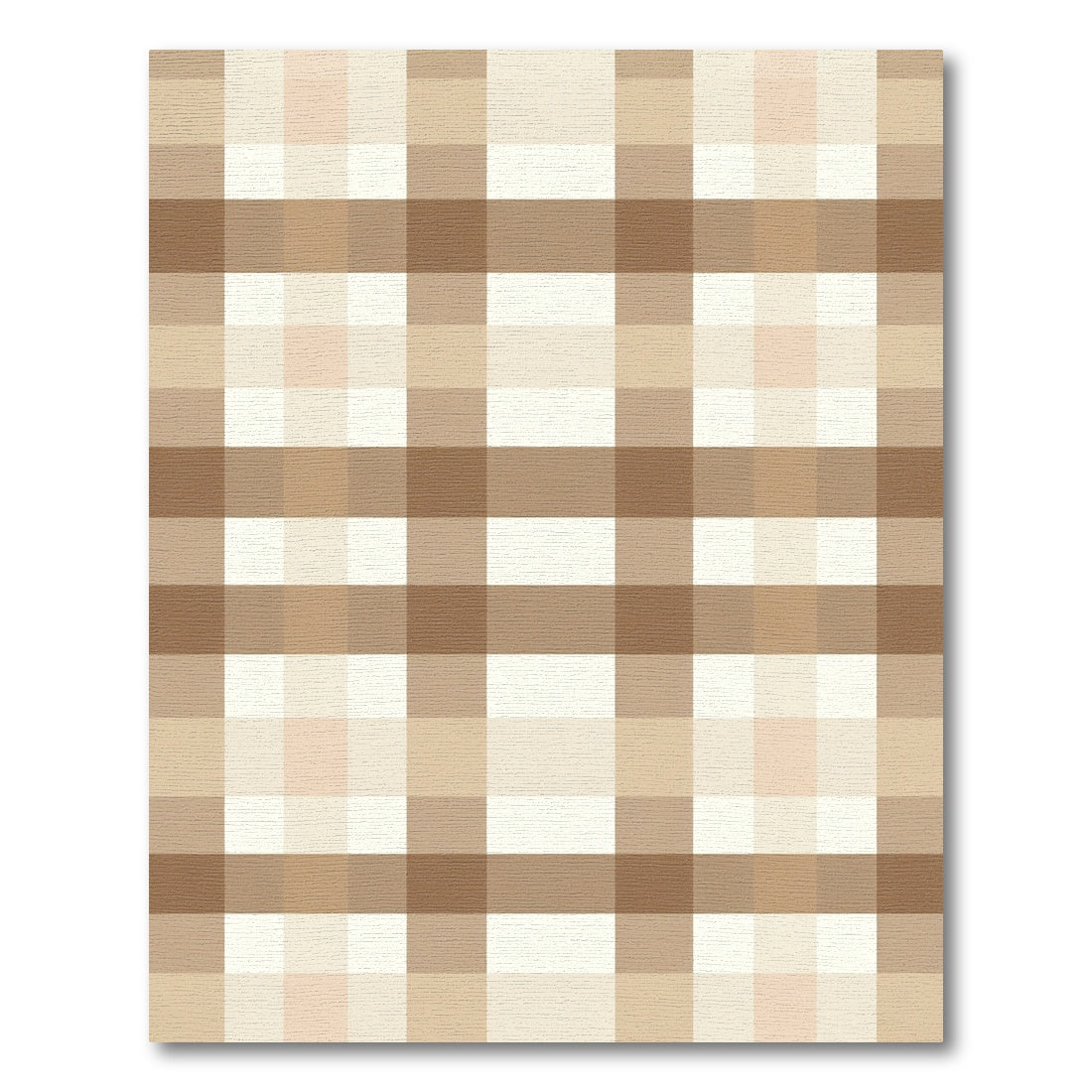 Neutral Toned Plaid Squares Rug
