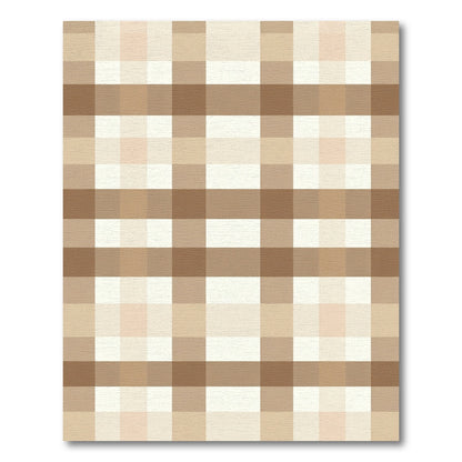 Neutral Toned Plaid Squares Rug