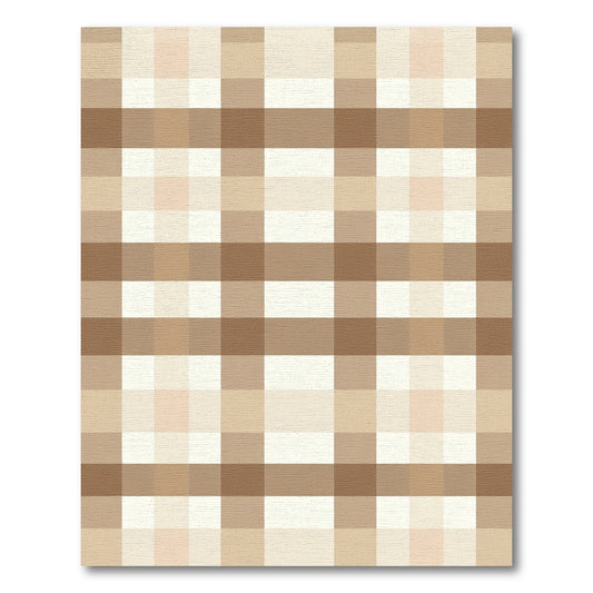 Neutral Toned Plaid Squares Rug