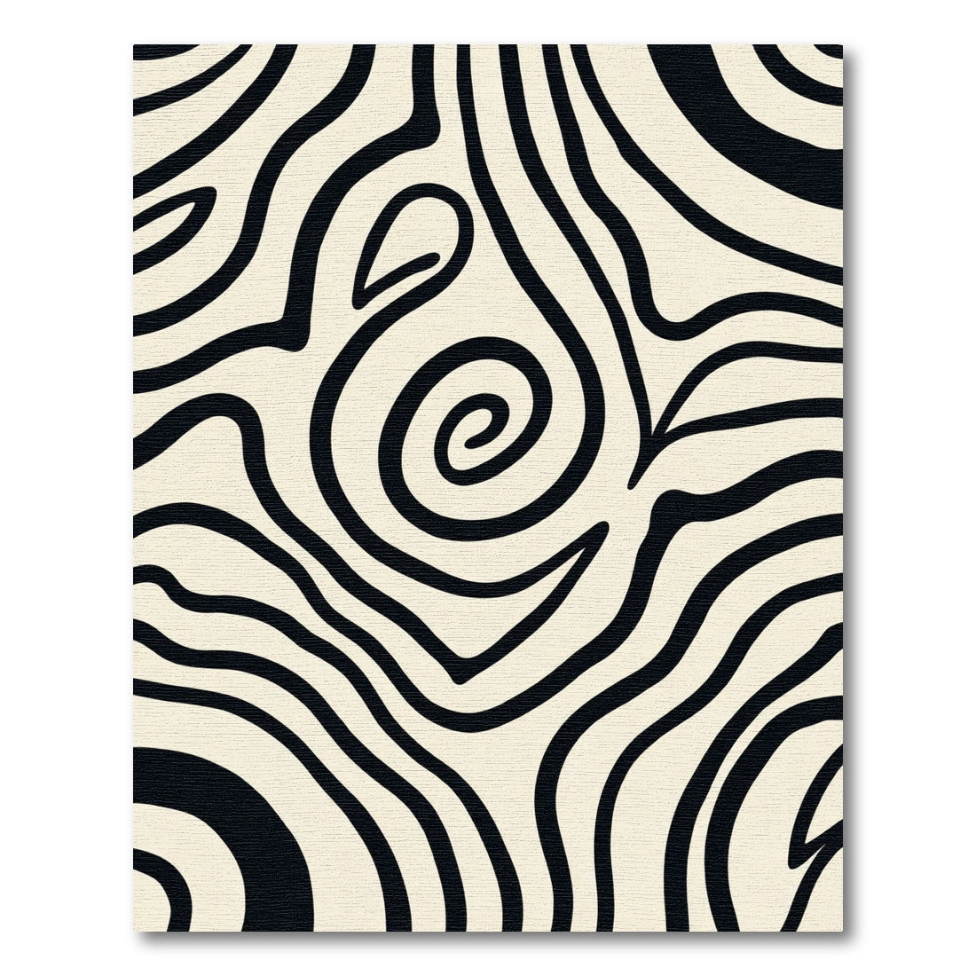 Bold Black Zebra Swirl Rug