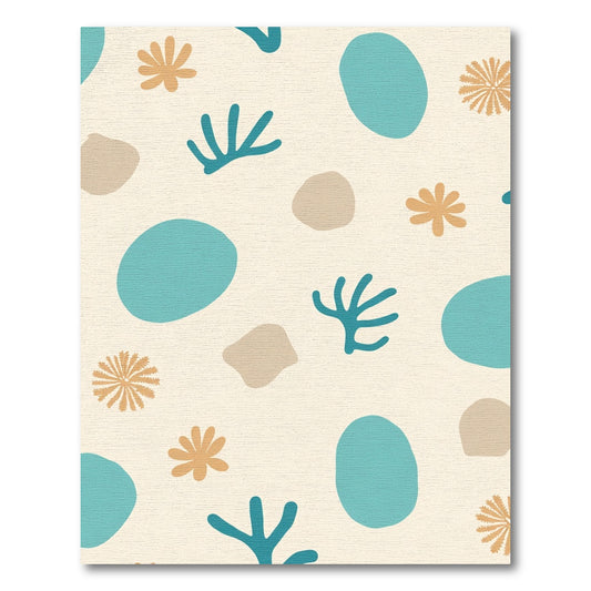 Coastal Abstract Organic Shapes Rug