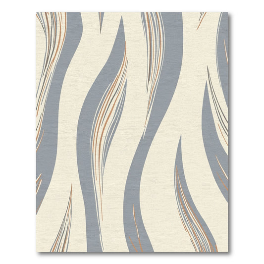 Soft Blue Gray Swirl Stripes Rug