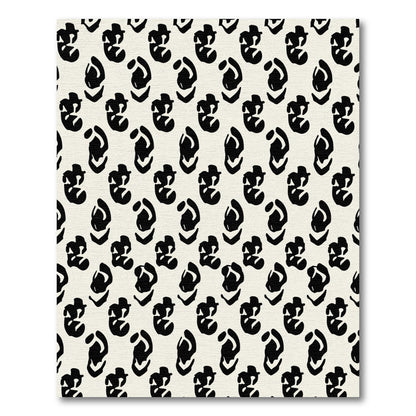 Black Organic Spots Ivory Background Rug