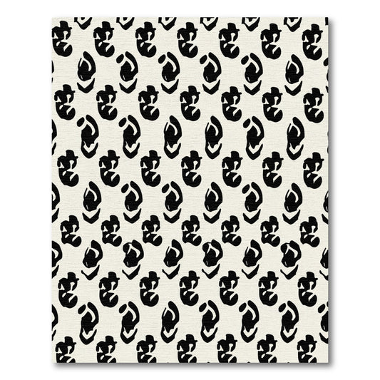Black Organic Spots Ivory Background Rug