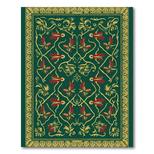 Emerald Green Floral Swirl Decorative Rug