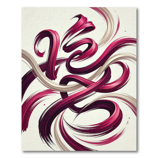 Crimson Berry Abstract Swirls Rug