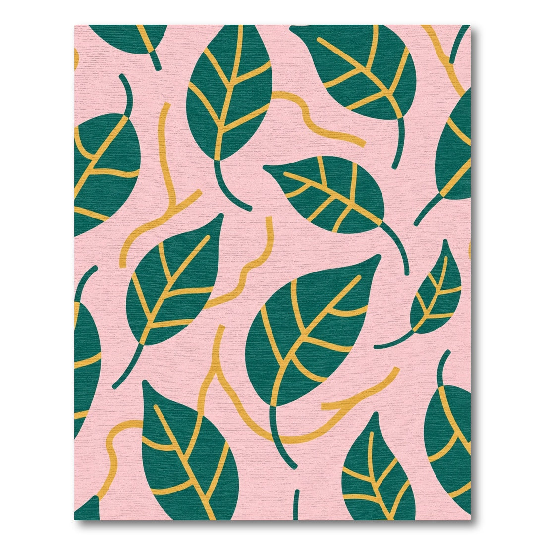 Teal Leaf Pink Background Abstract Swirl Rug