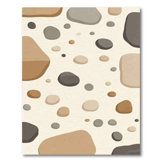 Neutral Pebble Scatter Abstract Rug