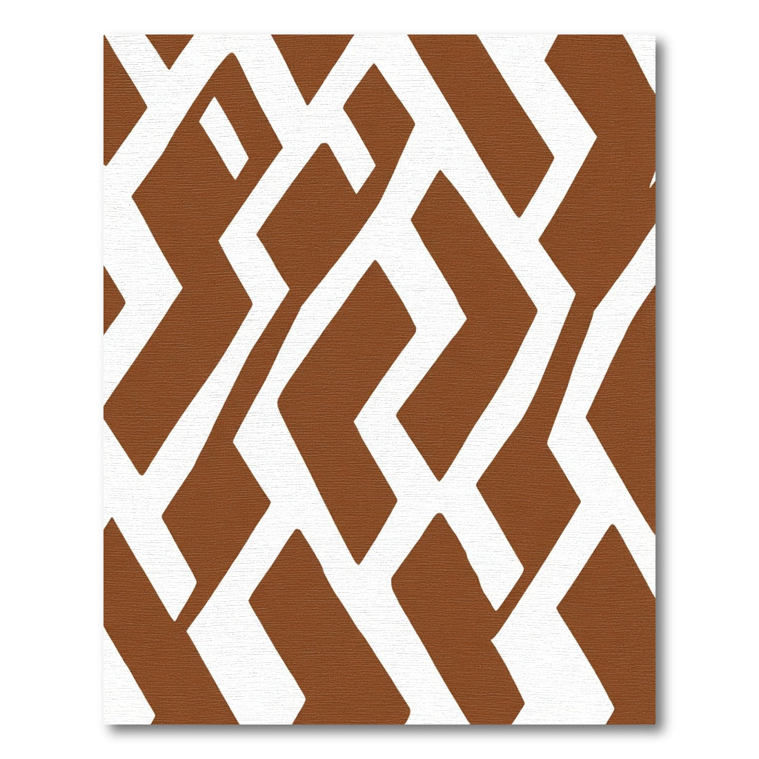 Brown White Abstract Geometric Pattern Rug