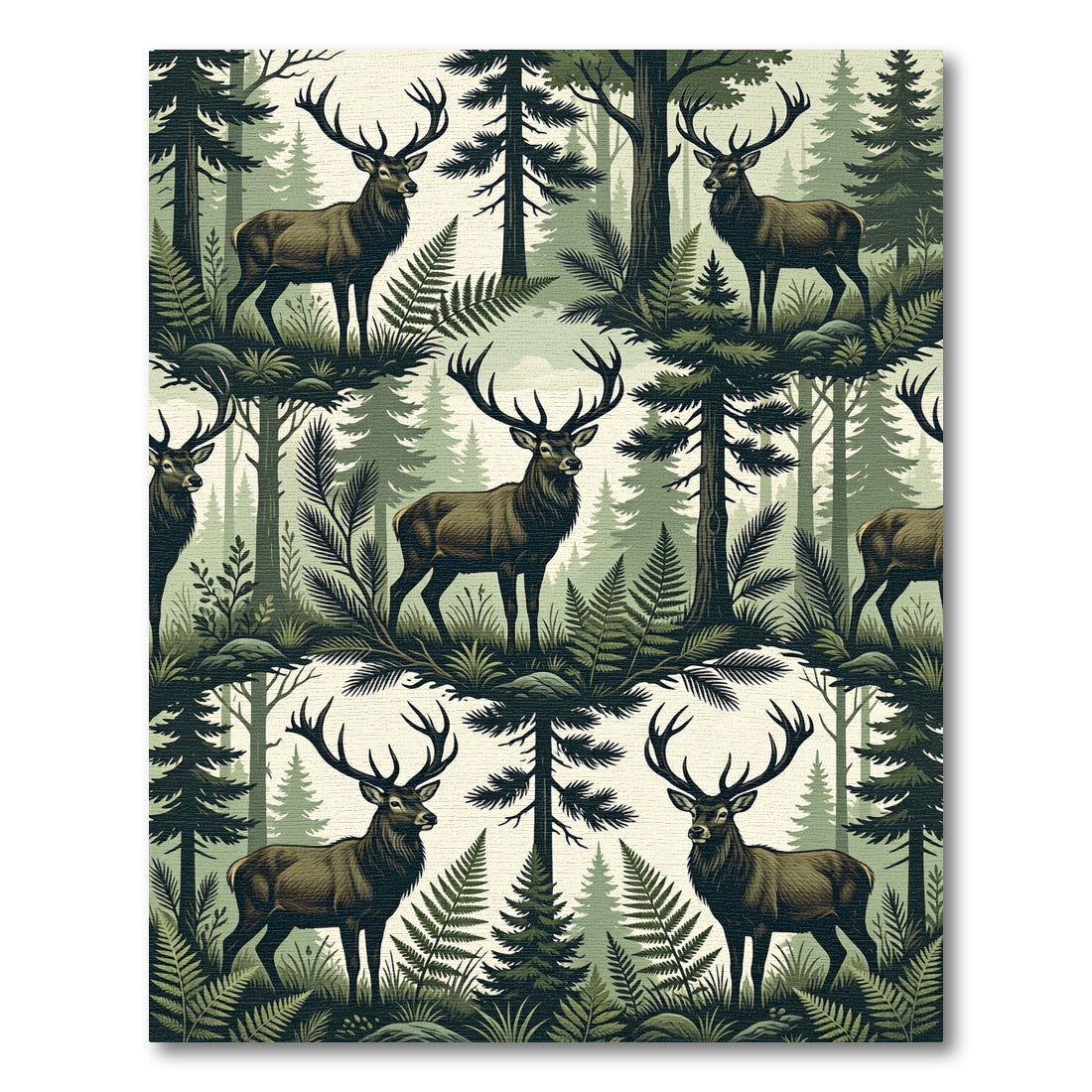 Majestic Forest Elk Woodland Nature Rug