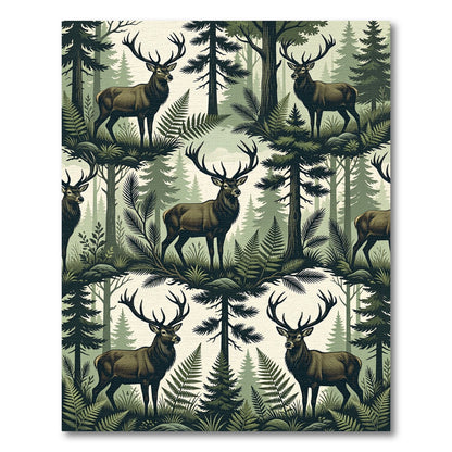 Majestic Forest Elk Woodland Nature Rug