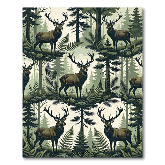 Majestic Forest Elk Woodland Nature Rug