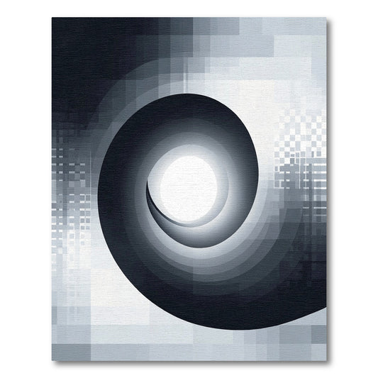 Monochrome Gradient Spiral Tunnel Rug