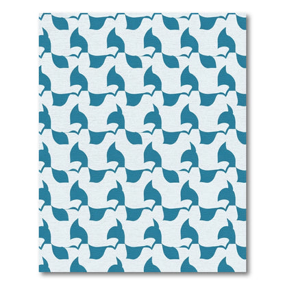 Teal Abstract Wave Harmony Rug
