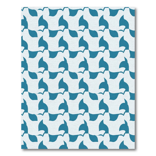 Teal Abstract Wave Harmony Rug