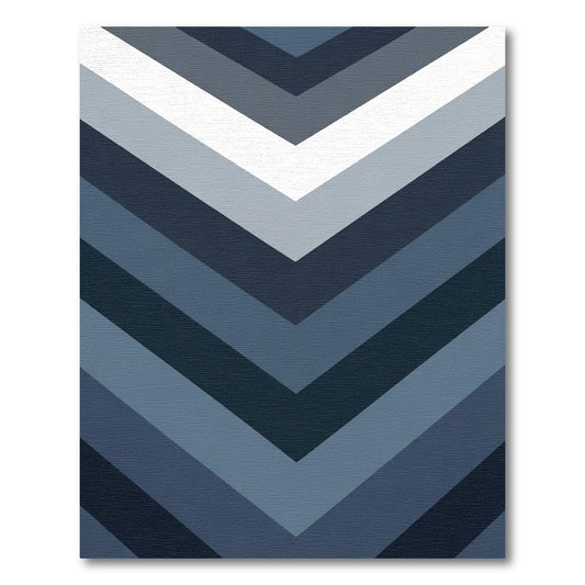 Navy Gray Chevron Stripes Rug