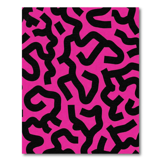Bold Magenta Abstract Swirls Rug