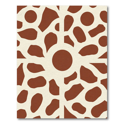 Cinnamon Cream Abstract Organic Shapes Rug