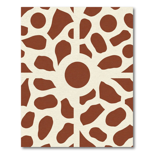 Cinnamon Cream Abstract Organic Shapes Rug