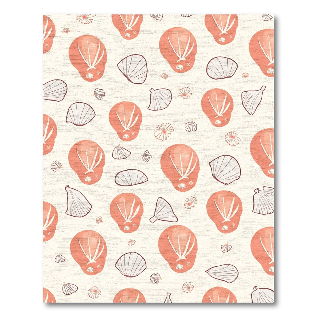 Coral Shells Scattered Beach Pattern Rug