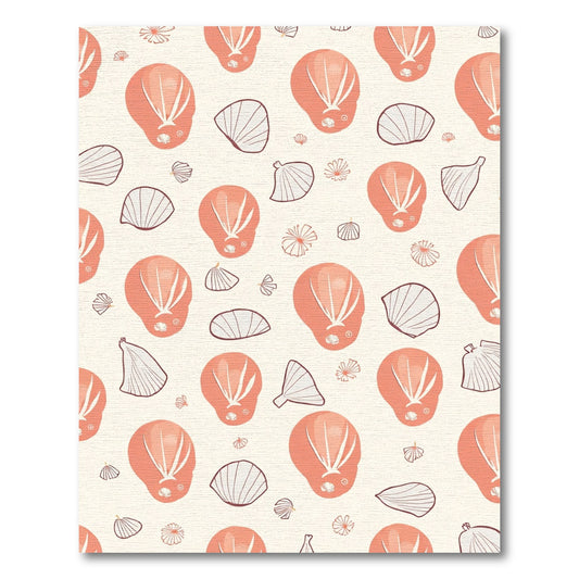 Coral Shells Scattered Beach Pattern Rug