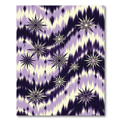 Purple Cream Starburst Ikat Rug