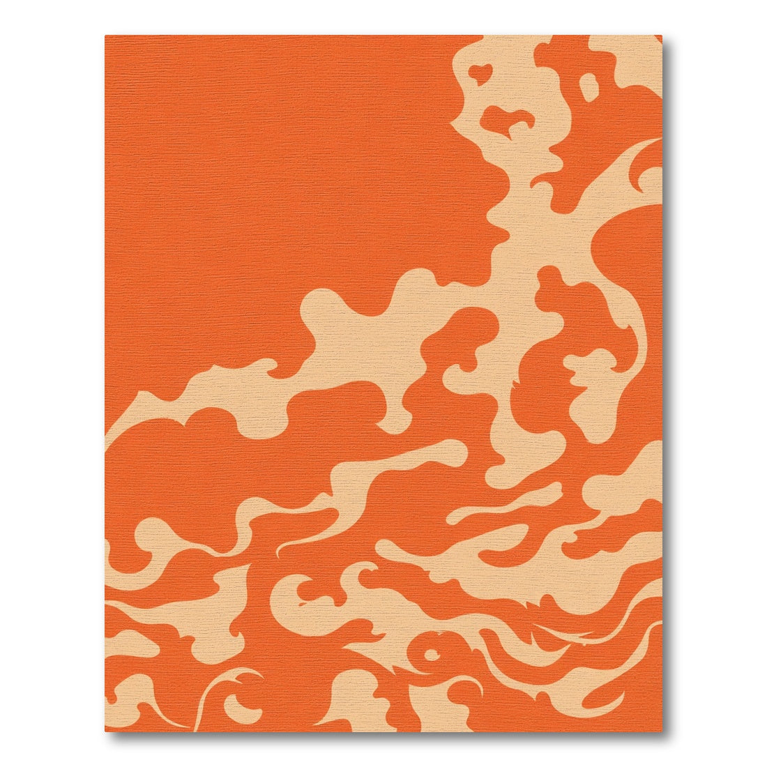 Abstract Orange Flame Swirl Rug