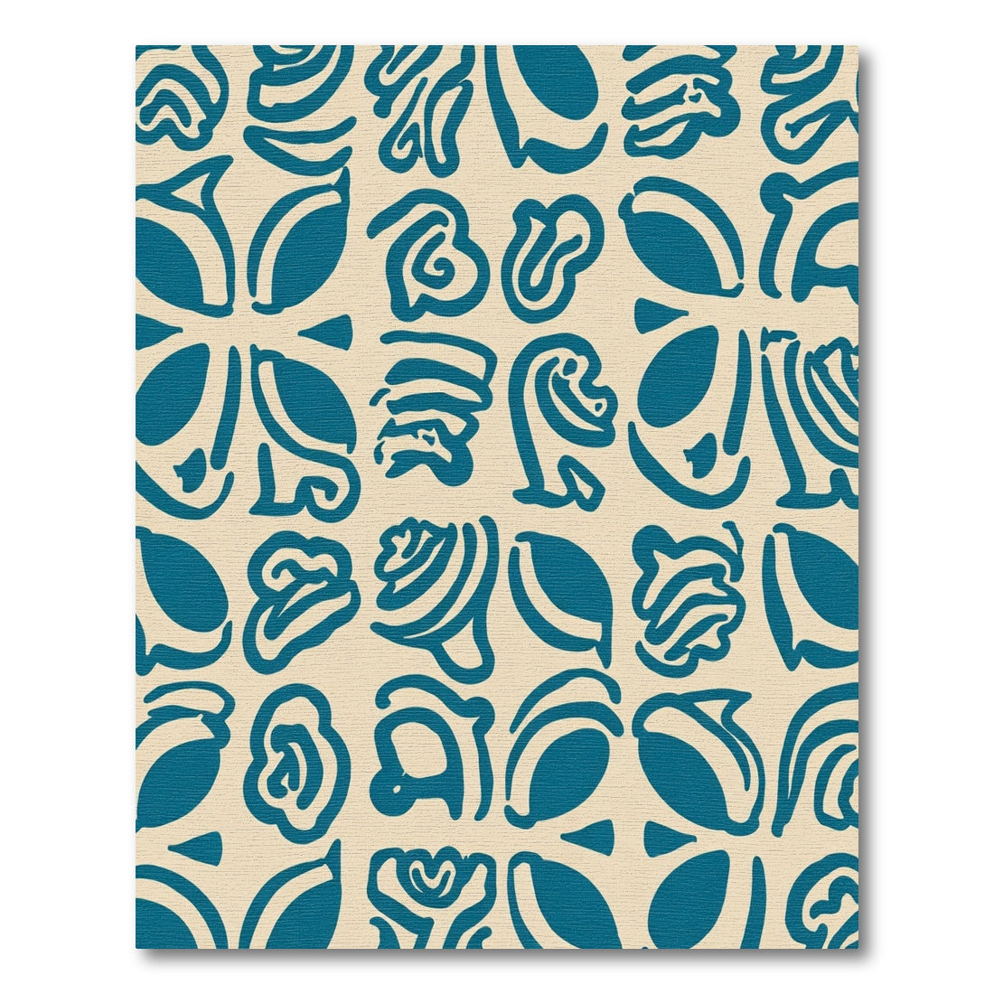 Teal Abstract Art Deco Forms Rug