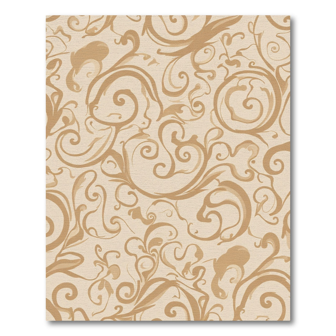 Beige Ornate Swirl Scroll Rug
