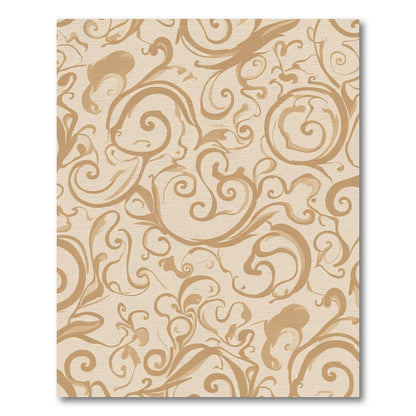 Beige Ornate Swirl Scroll Rug