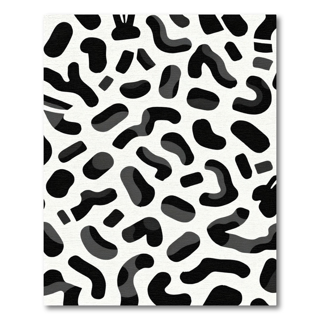 Black White Abstract Splatter Rug