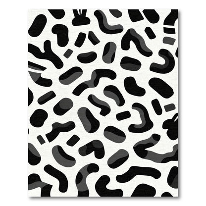 Black White Abstract Splatter Rug