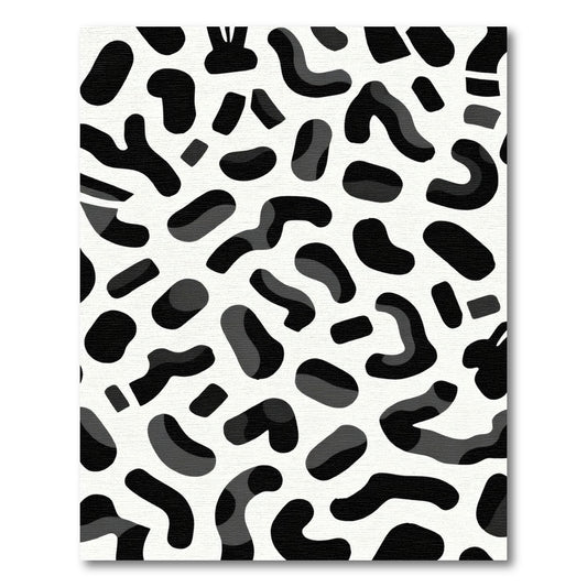 Black White Abstract Splatter Rug