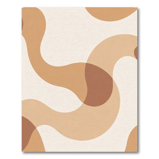 Earthy Neutral Organic Swirls Rug
