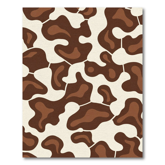 Brown Cream Abstract Blob Spot Rug