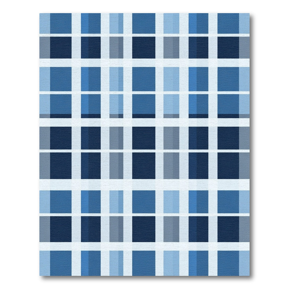 Indigo Blue Gradient Plaid Rug