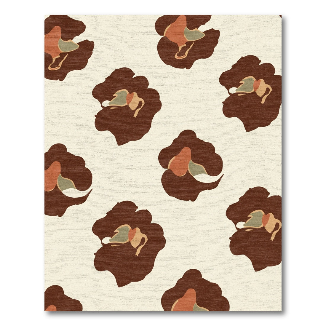 Brown Abstract Floral Spots Rug