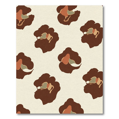 Brown Abstract Floral Spots Rug