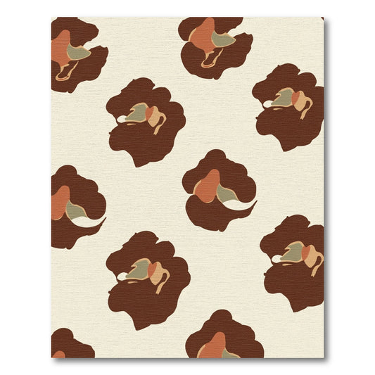Brown Abstract Floral Spots Rug