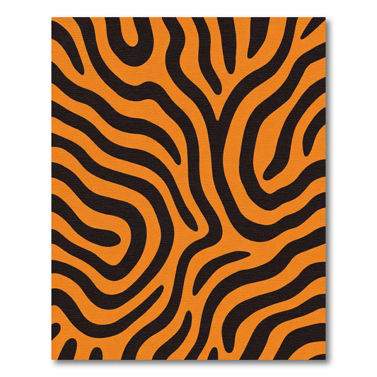 Bold Orange Black Swirl Rug