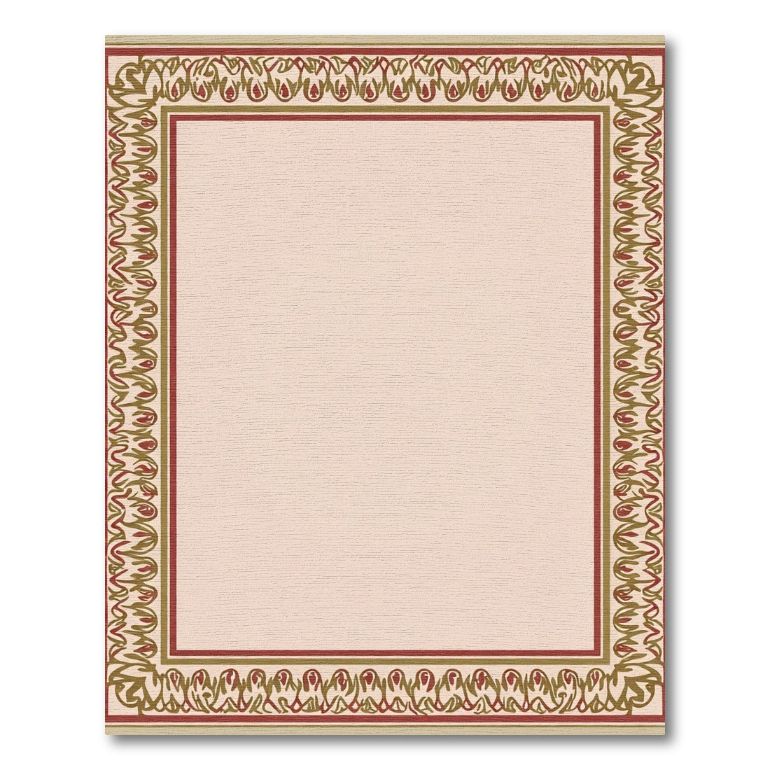 Crimson Gold Floral Border Rug