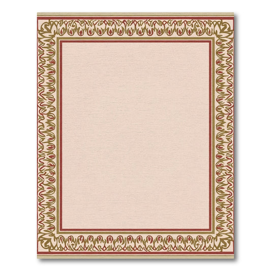 Crimson Gold Floral Border Rug